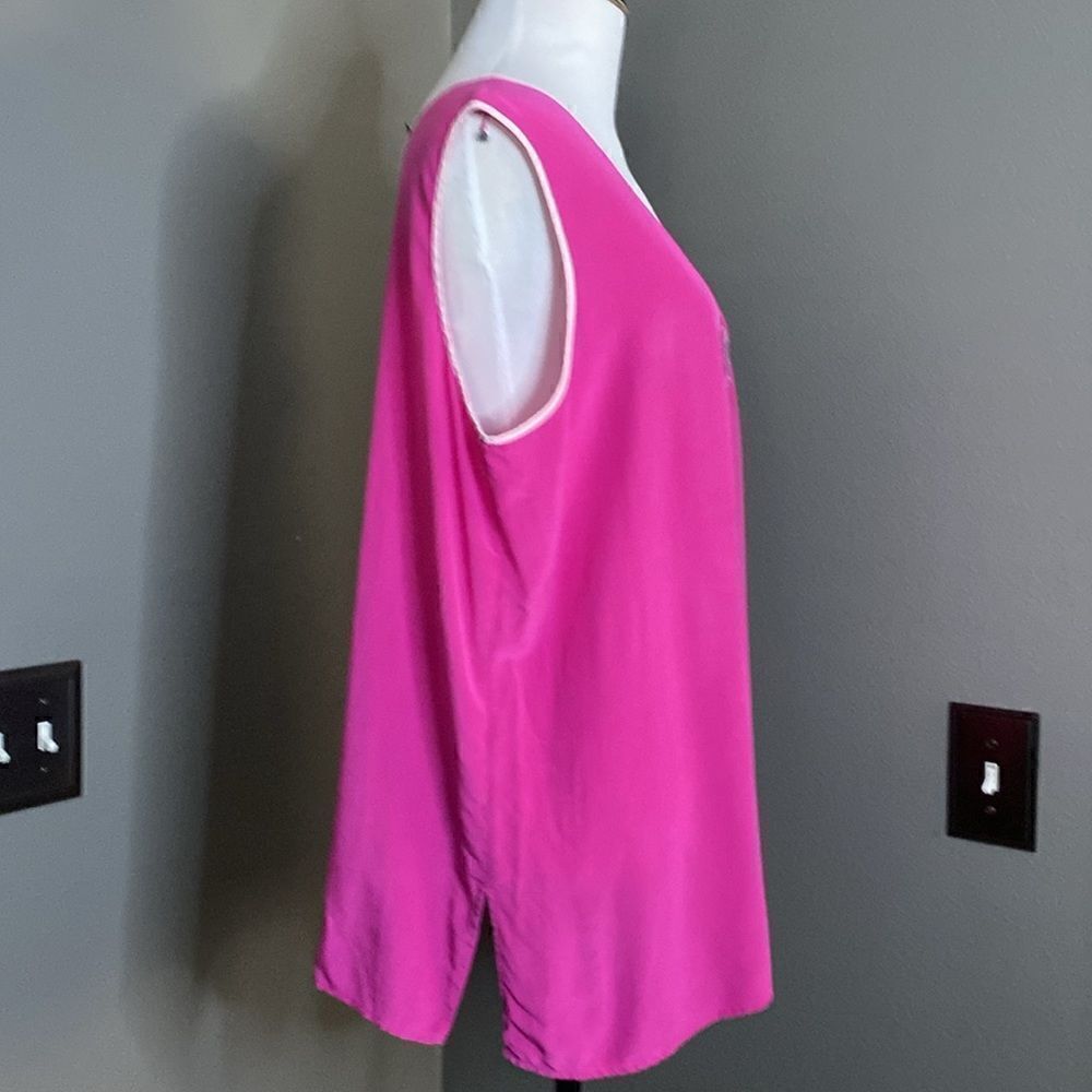 Vintage Bob Mackie Wearable Art 100% silk Pink Tank Sleeveless Blouse Barbiecore - Picture 3 of 9